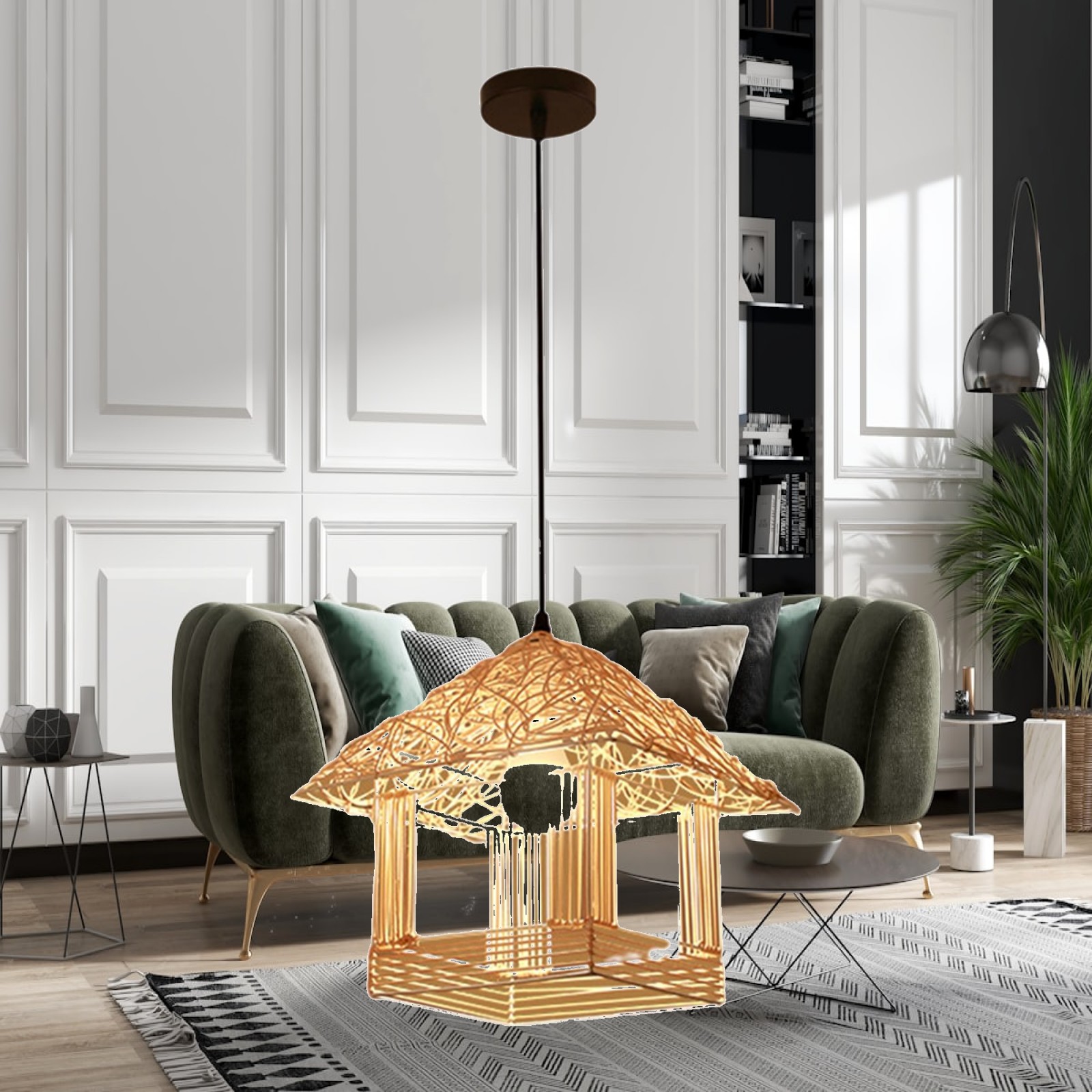 Bamboo Pendant Lamp Hanging Li - đánh giá và giá Wicker Pendant Shade