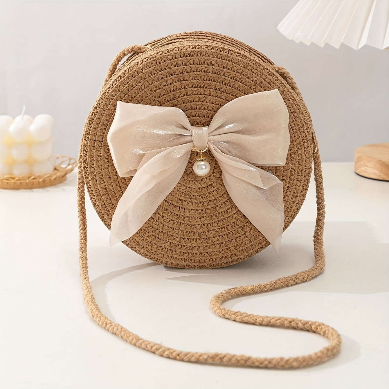 Elegant Round Straw Crossbody  - đánh giá và giá Interior Design Style