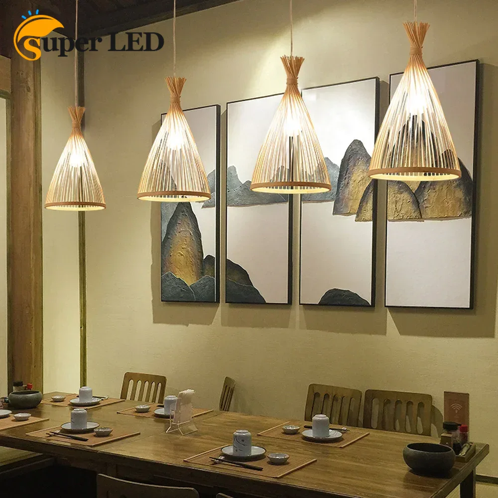 Japanese Chandelier Natural Ba - đánh giá và giá Wicker Pendant Shade