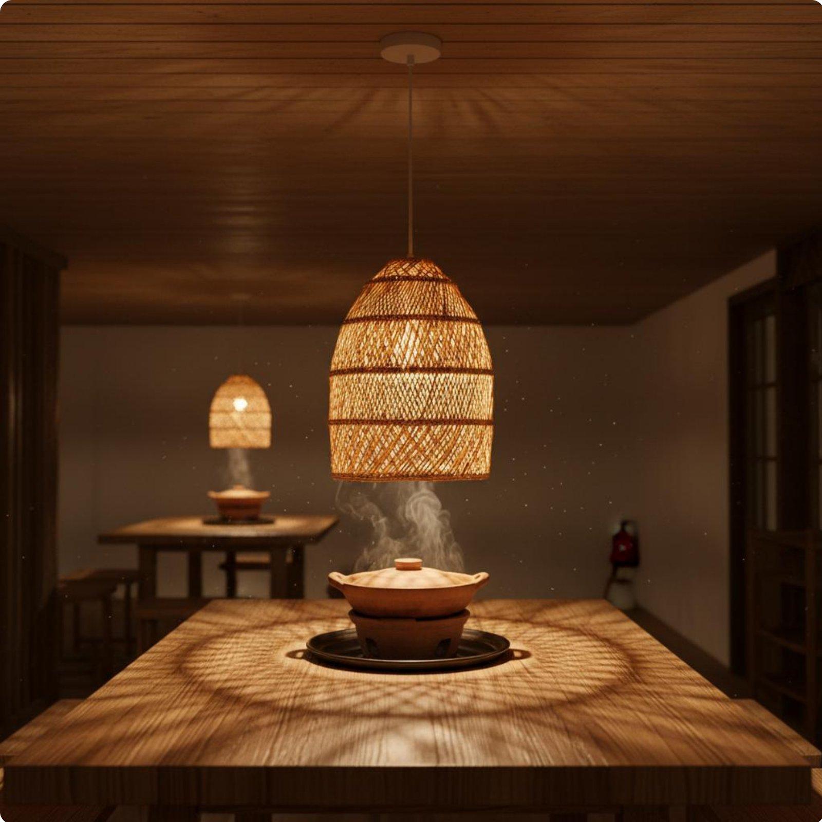 Creative Rustic Woven Lamp Sha - đánh giá và giá Wicker Pendant Shade