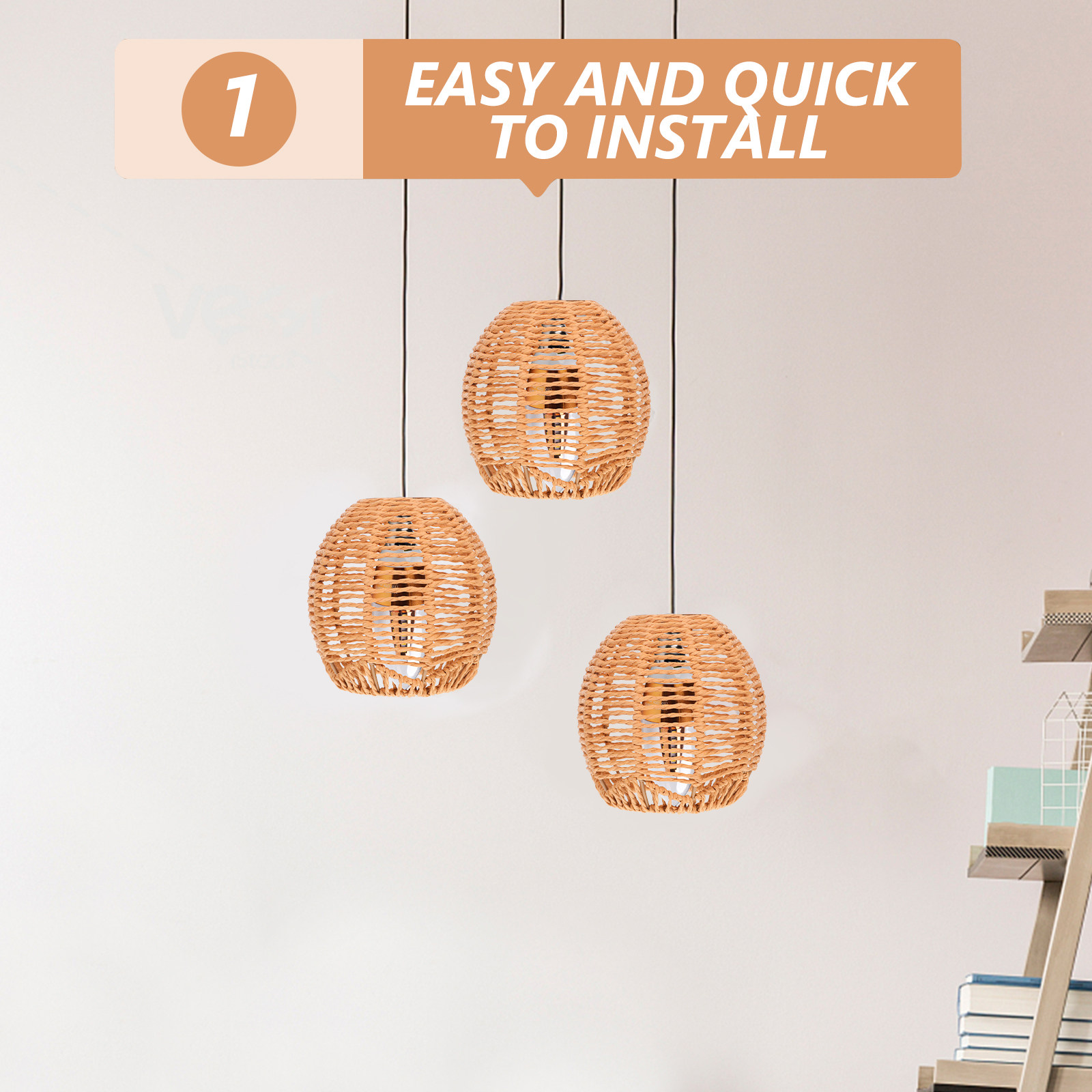 Nordic Paper Rope Wicker Lamp  - đánh giá và giá Wicker Pendant Shade